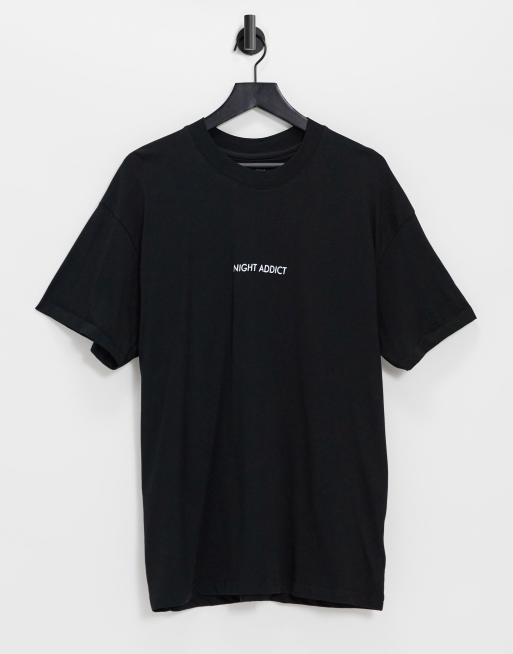 Night Addict - T-shirt avec inscriptions spirituelles imprimées au dos - Noir, 2 de 4