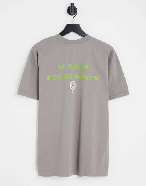 Night Addict - T-shirt met logoprint in grijs