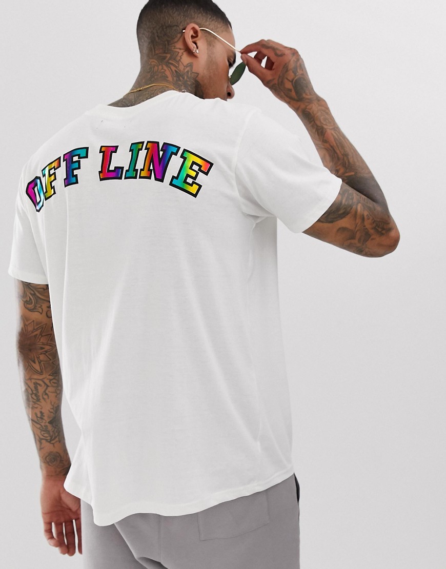 Night Addict - T-shirt met Offline-print aan de achterkant-Beige