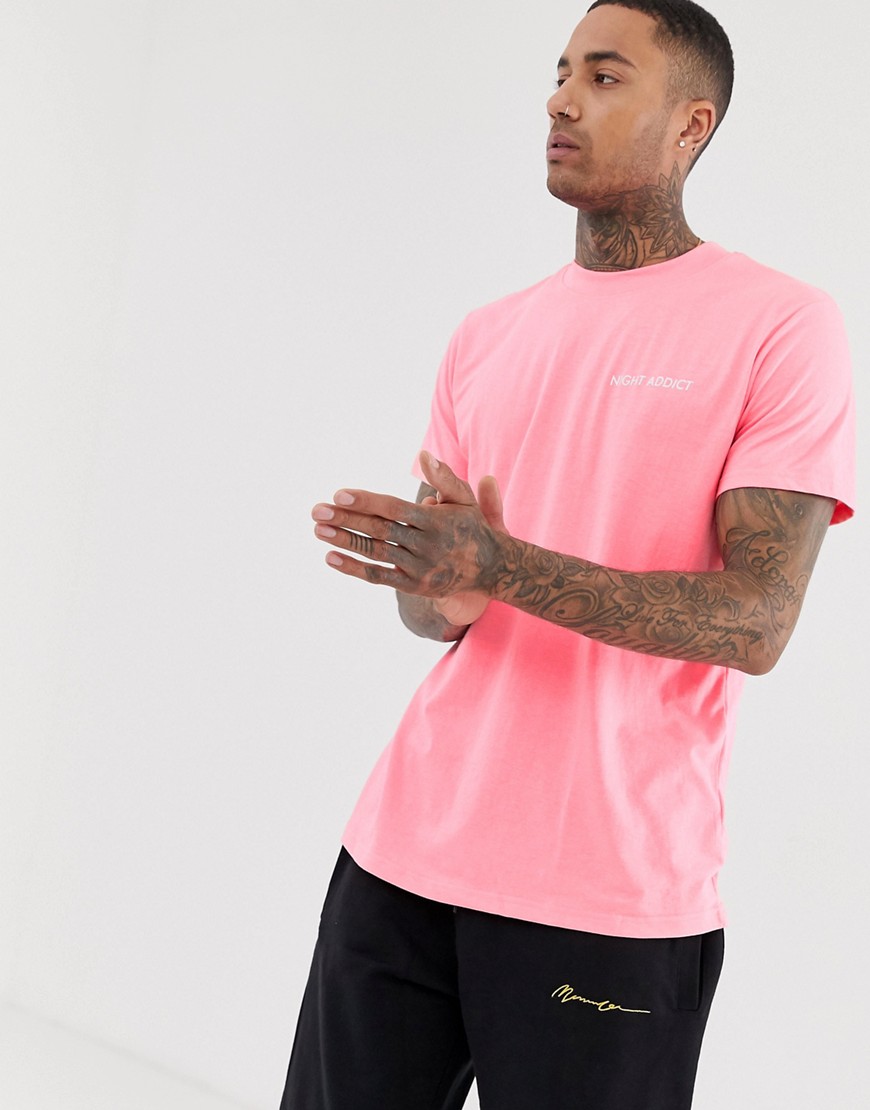 Night Addict - T-shirt oversize rosa fluo