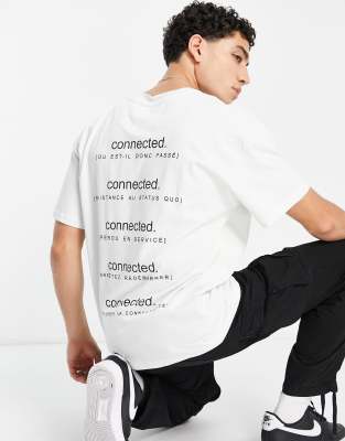 Night Addict – T-shirt oversize z nadrukiem Connected w dwóch językach na plecach