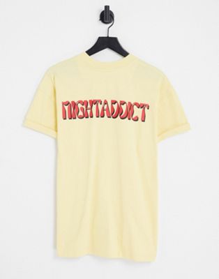 Night Addict wave logo back print t-shirt