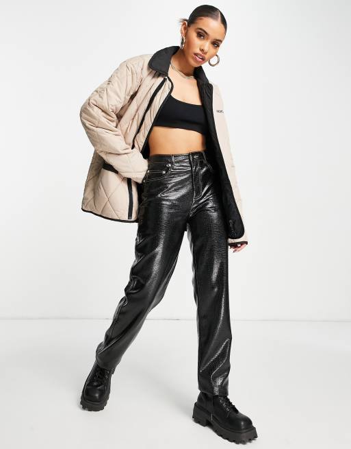 Night Addict – Wendbare Oversize-Trainerjacke mit Steppmuster 