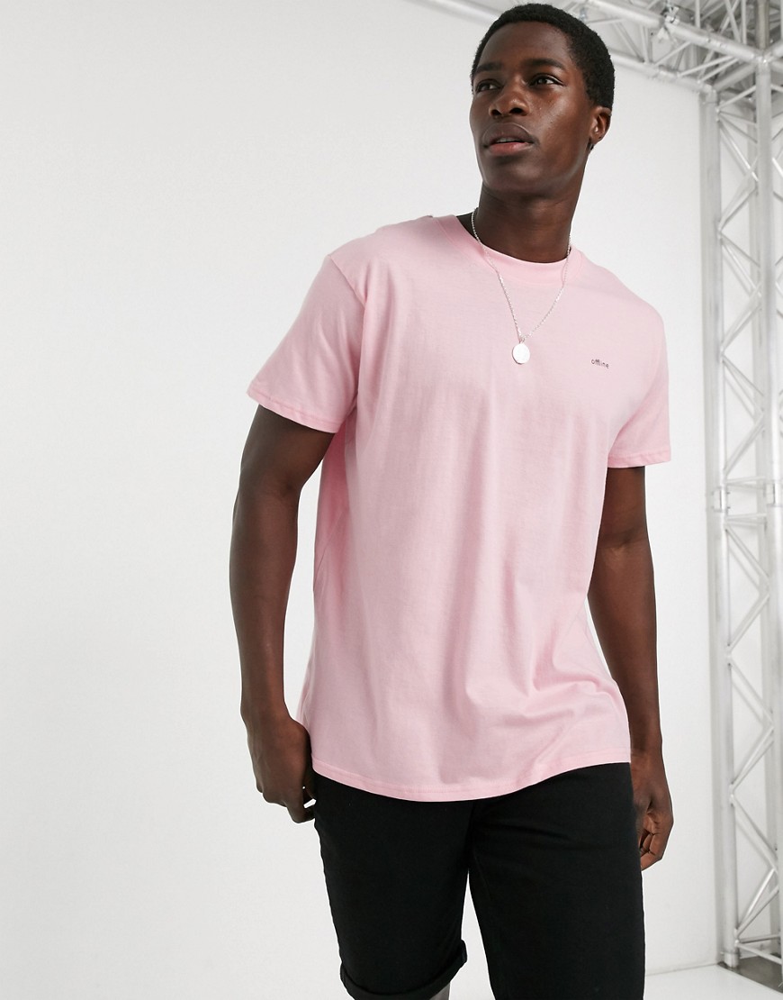 Night Adict - Oversized t-shirt med offline-print på brystet-Pink