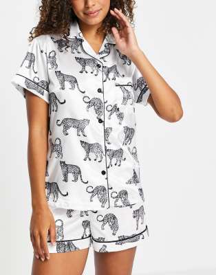 Black leopard print online pyjamas