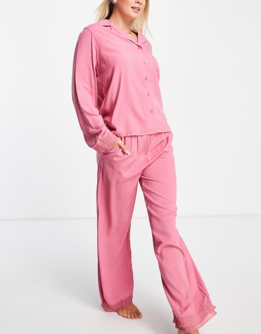 Pink cotton pyjama discount set