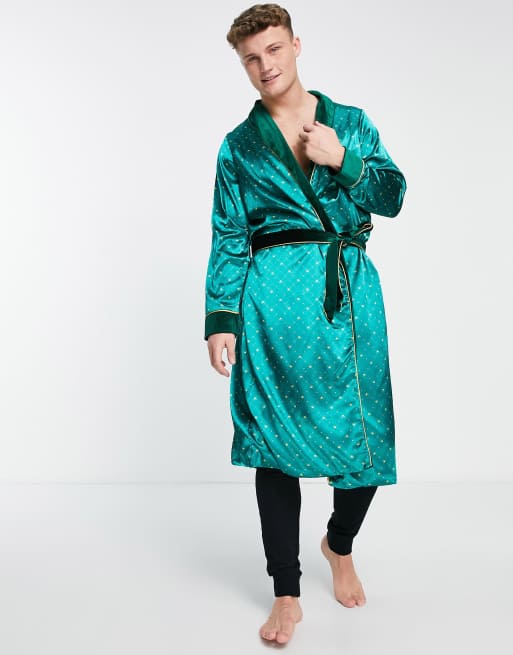 Green silk hot sale dressing gown