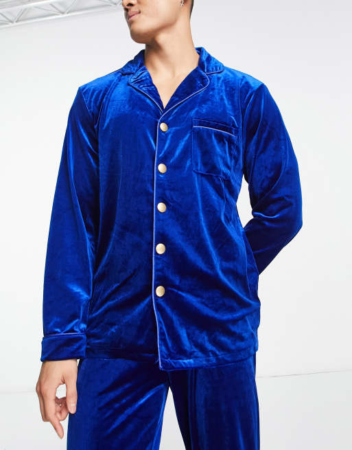 Night velvet dinner suit pyjamas in navy