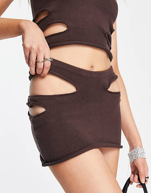 Women Niihai low waisted mini skirt with hip cut out co-ord 