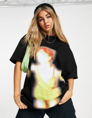 Niihai oversized t-shirt with glow girl graphic