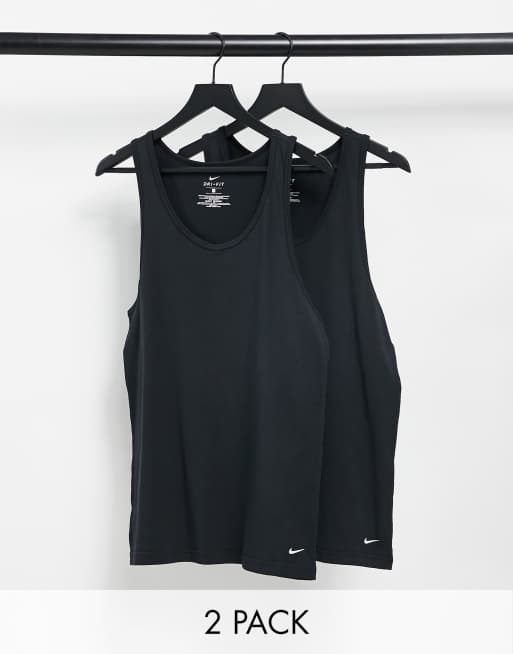 Nike 2 Pack Cotton Stretch tank tops in black