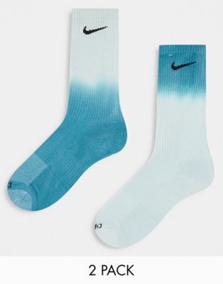 Nike 2 pack crewsock gradient socks in blue - ASOS Price Checker