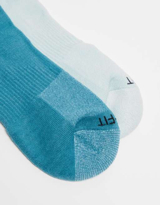 Nike 2 pack crewsock gradient socks in blue