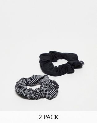 Nike 2 pack of reflective scrunchies in black
