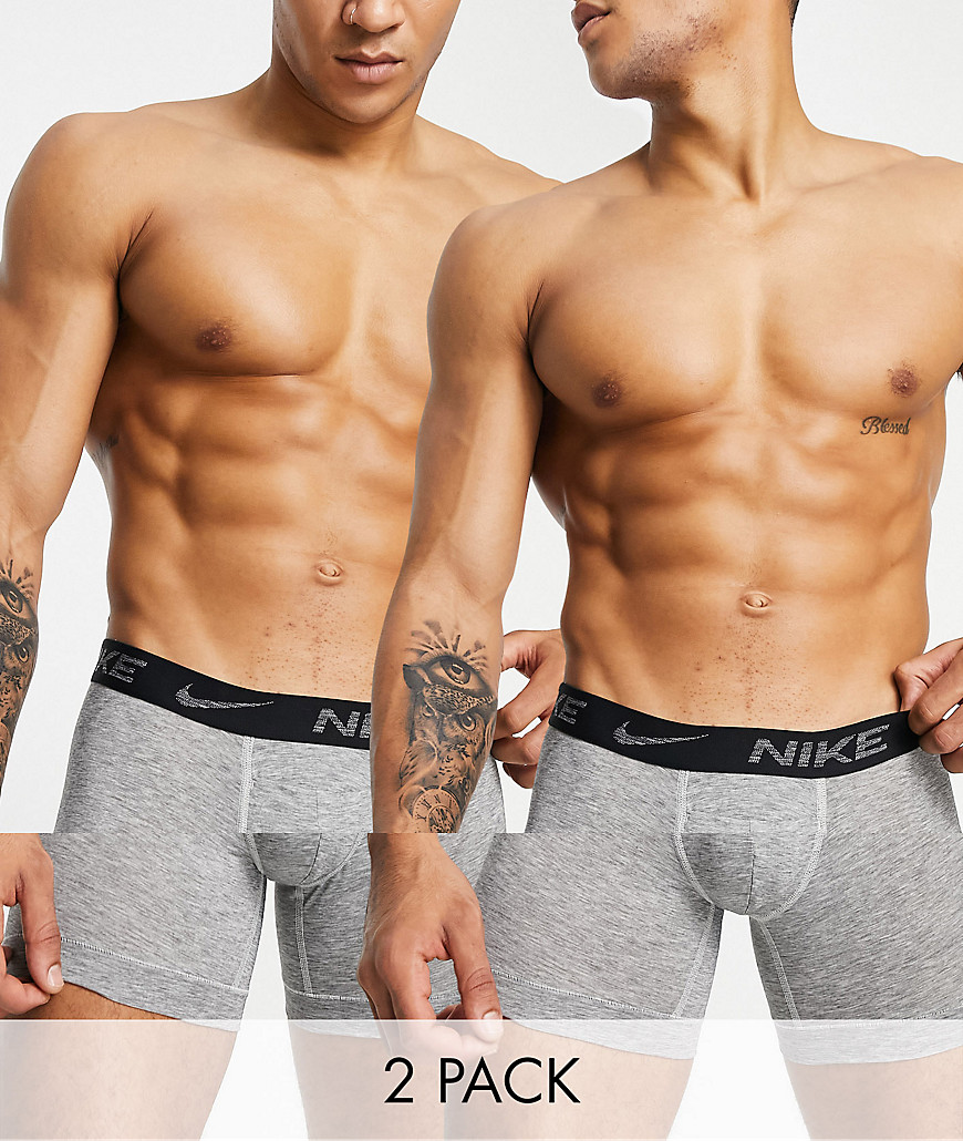 Nike 2 Pack ReLuxe boxer briefs in gray heather