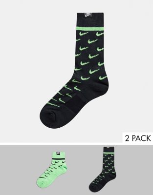 black and green nike socks