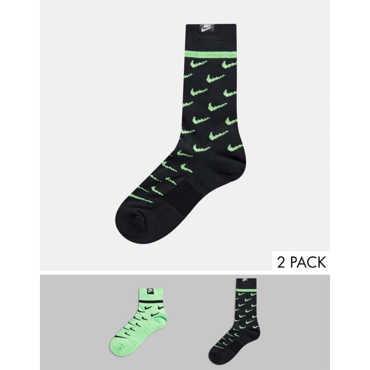 Neon green shop socks nike