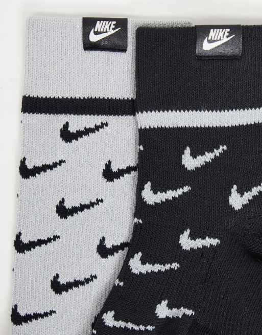 Nike socks with grey swoosh best sale