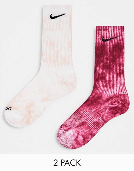 Nike 2 x multipack tie-dye socks in pink | ASOS