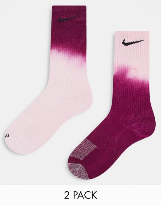 Nike – 2er-Pack Wadensocken mit Farbverlauf in Rosa