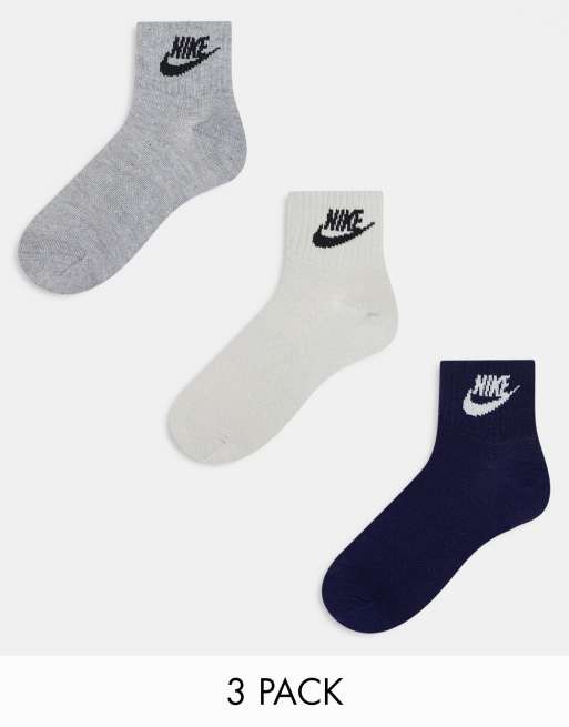 Nike 3-pack ankle socks in beige grey navy | ASOS