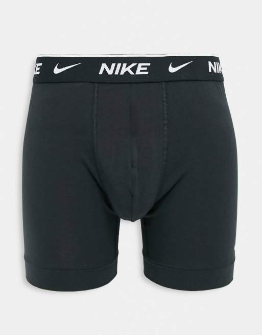 Nike 3 pack cotton stretch boxer briefs in black/navy/blue