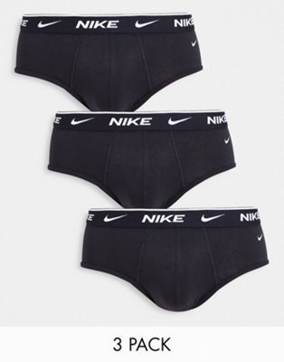 Nike 3 pack cotton stretch briefs in black - ASOS Price Checker