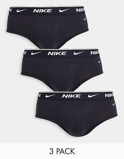  Underwear/Nike 3 pack cotton stretch briefs in black 