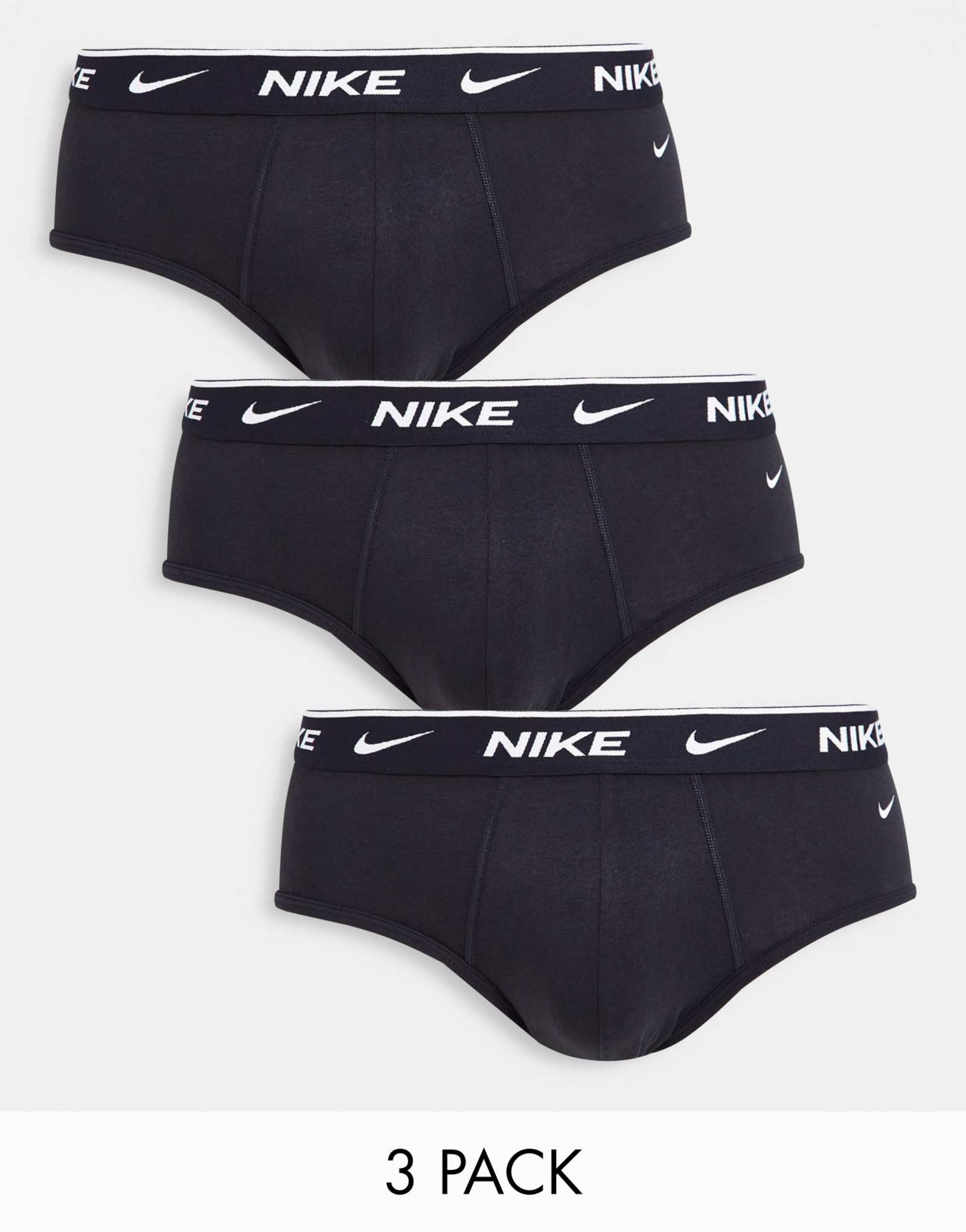 Хлопковые эластичные трусы Nike из 3-х упаковок черного цвета