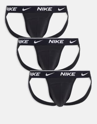 Nike 3-pack cotton stretch jock straps in black