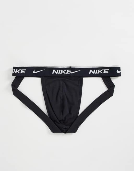 Nike 3 pack cotton stretch jock straps in black