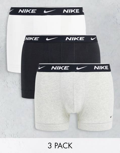Nike 3 pack cotton stretch trunks in black/grey/white - view 1