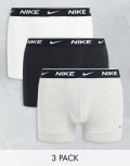 [Nike] Nike 3 pack cotton stretch trunks in black/grey/white-Multi S Multi