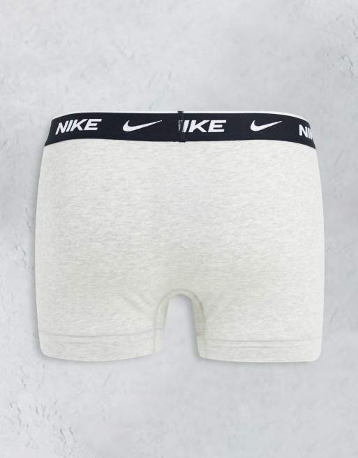 Men Nike Everyday Cotton Stretch Trunks 3 Pack Black Grey White