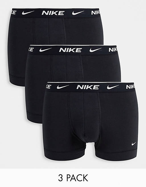 Nike 3-pack cotton stretch trunks in black