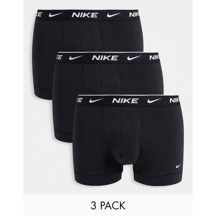 Nike Men's Cotton Stretch 3-Pack Trunk - Black