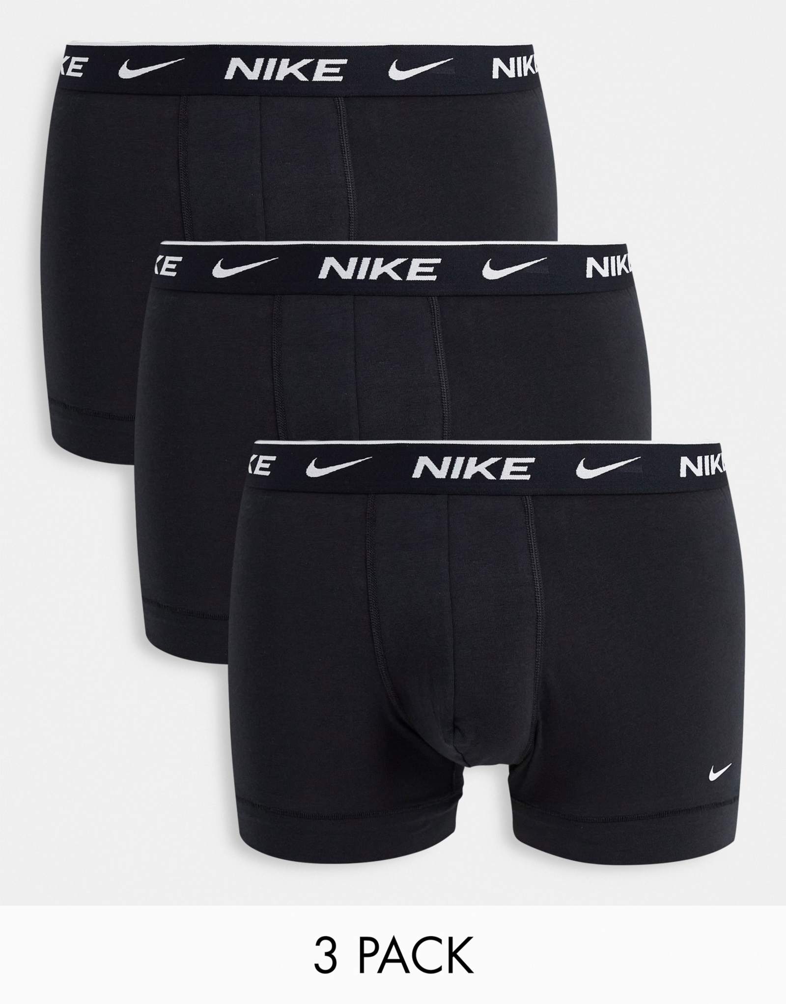 Хлопковые эластичные плавки Nike 3 pack черного цвета