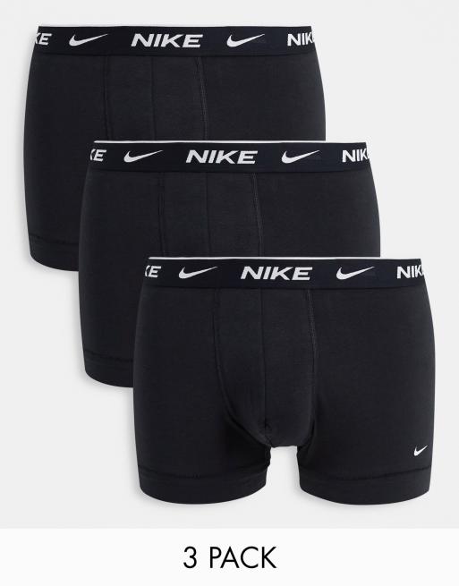 Nike 3 pack cotton stretch trunks in black