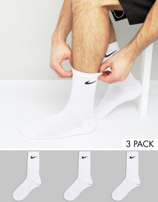 Nike 3 Pack Crew Socks In White SX4700 