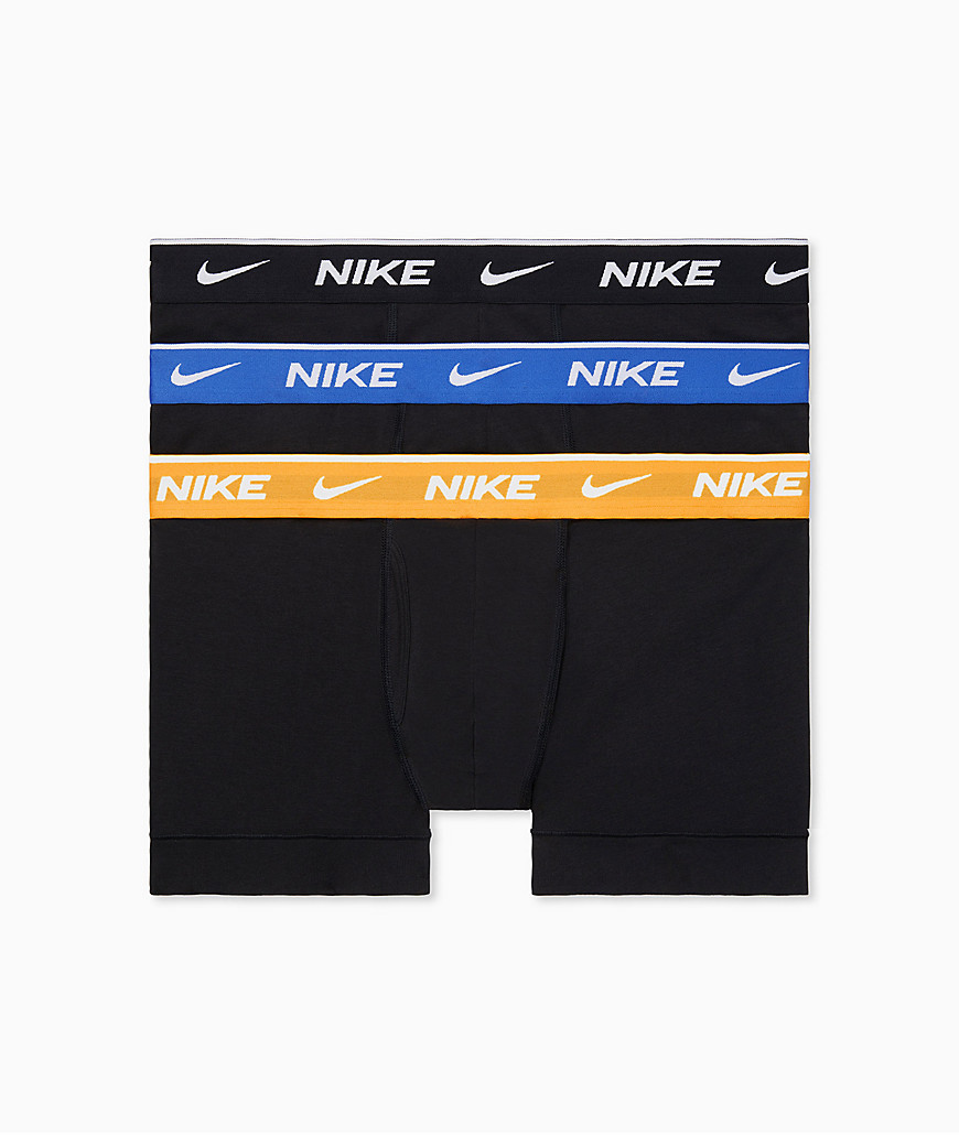 Nike 3 Pack Everyday Cotton Stretch boxer briefs with fly in black