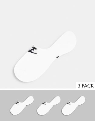 Nike 3 PACK everyday essential invisible socks in white