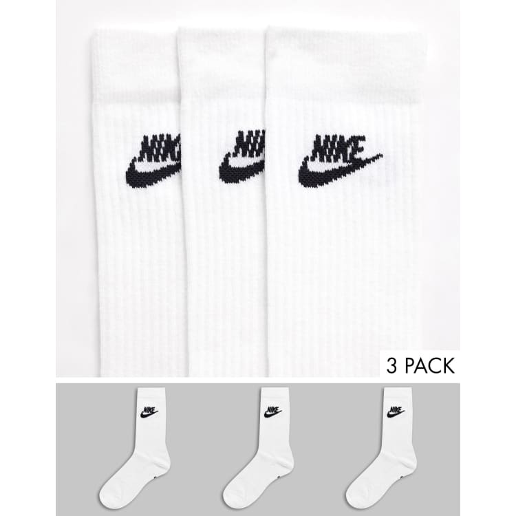 Nike 3 PACK everyday long sports socks in white ASOS