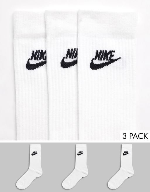 Nike 3 PACK everyday long sports socks in white