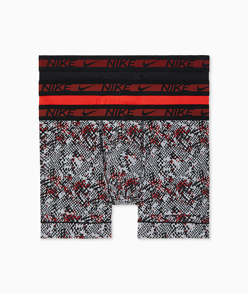 Nike 3 Pack Flex Micro boxer briefs in multi/red/black