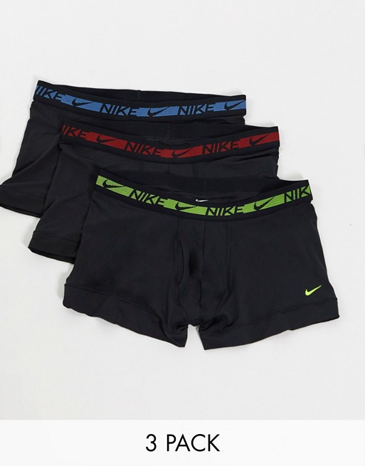 Nike 3 pack Flex microfibre trunks in black