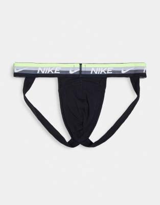 Nike pack jock straps in black with colored waistbands ASOS