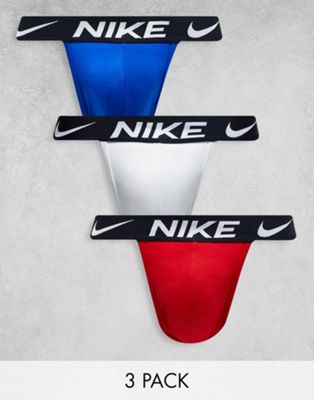Nike 3 pack jock straps in red/white/blue