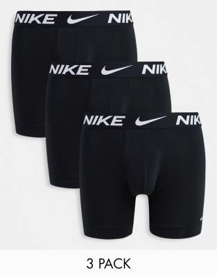 Nike 3 pack microfibre boxer briefs in black - ASOS Price Checker