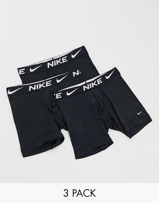 Nike 3 pack microfibre boxer briefs in black