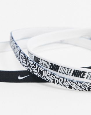 Nike 3 pack printed headbands in black 